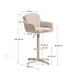 Drehhocker Lexa mit Chenille und Stahlbeinen, verschiedene Finishes von Kave Home – Bild 4