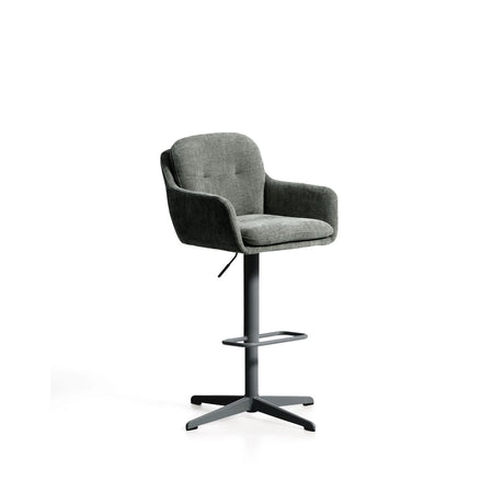 Drehhocker Lexa mit grüner Chenille und Stahlbeinen mit grünem Finish von Kave Home – Bild 1