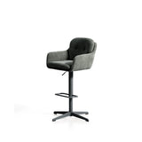 Drehhocker Lexa mit grüner Chenille und Stahlbeinen mit grünem Finish von Kave Home – Bild 10