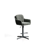 Drehhocker Lexa mit grüner Chenille und Stahlbeinen mit grünem Finish von Kave Home – Bild 12