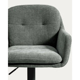 Drehhocker Lexa mit grüner Chenille und Stahlbeinen mit grünem Finish von Kave Home – Bild 13