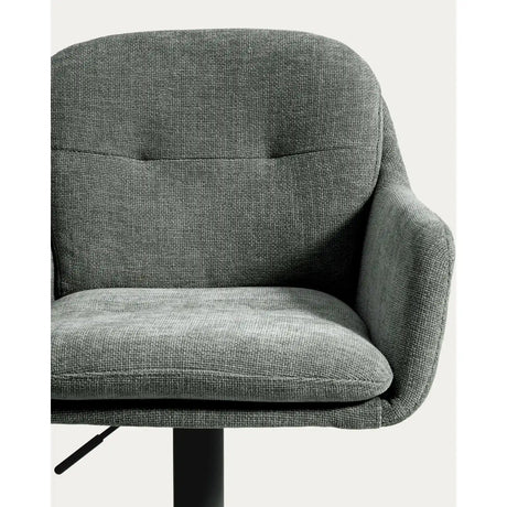 Drehhocker Lexa mit grüner Chenille und Stahlbeinen mit grünem Finish von Kave Home – Bild 13