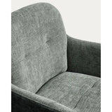Drehhocker Lexa mit grüner Chenille und Stahlbeinen mit grünem Finish von Kave Home – Bild 14