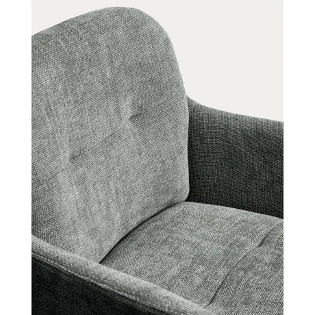 Drehhocker Lexa mit grüner Chenille und Stahlbeinen mit grünem Finish von Kave Home – Bild 14