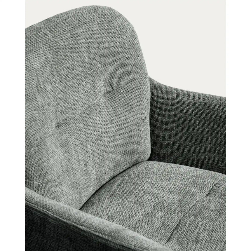 Drehhocker Lexa mit grüner Chenille und Stahlbeinen mit grünem Finish von Kave Home – Bild 14