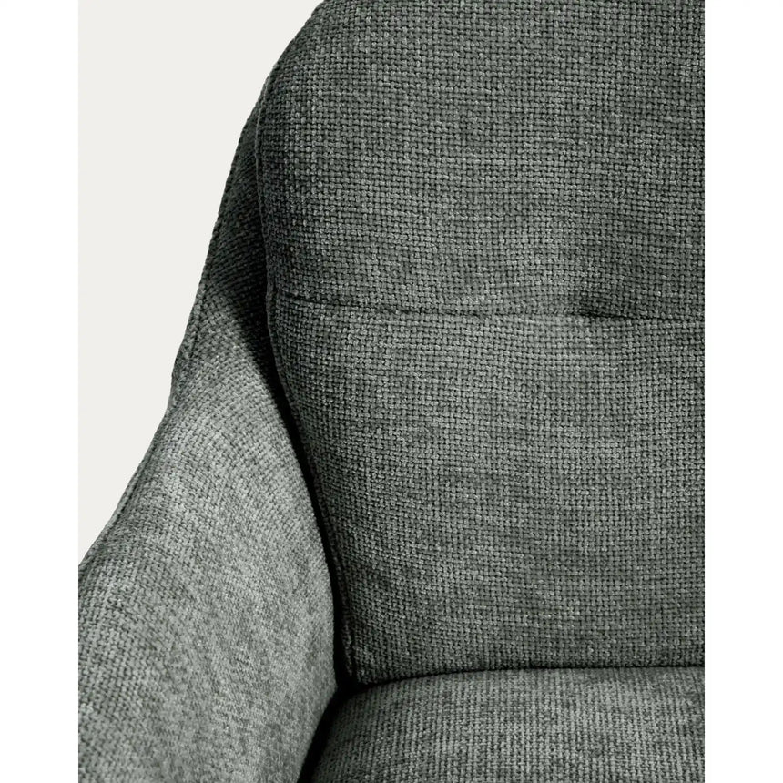 Drehhocker Lexa mit grüner Chenille und Stahlbeinen mit grünem Finish von Kave Home – Bild 15
