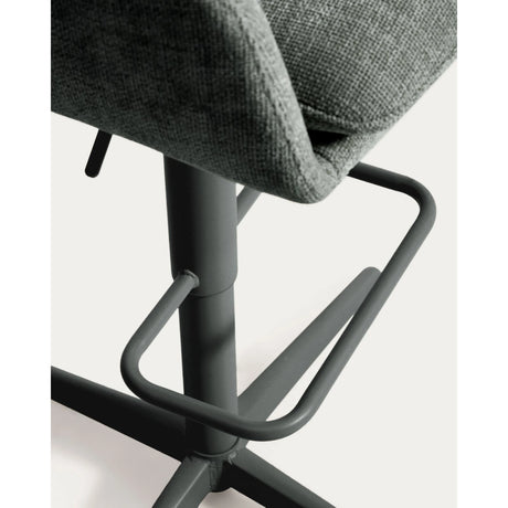Drehhocker Lexa mit grüner Chenille und Stahlbeinen mit grünem Finish von Kave Home – Bild 16