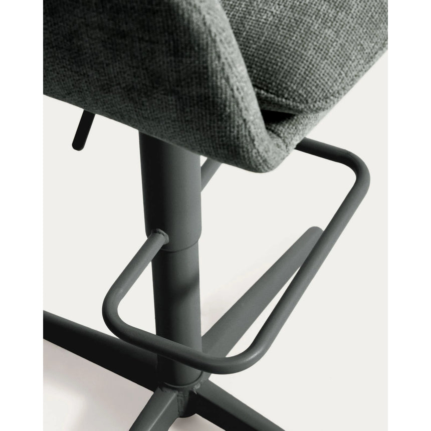 Drehhocker Lexa mit grüner Chenille und Stahlbeinen mit grünem Finish von Kave Home – Bild 16
