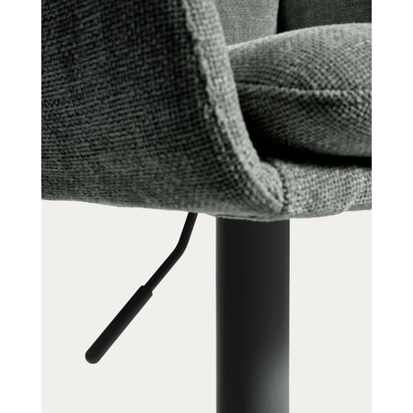Drehhocker Lexa mit grüner Chenille und Stahlbeinen mit grünem Finish von Kave Home – Bild 17