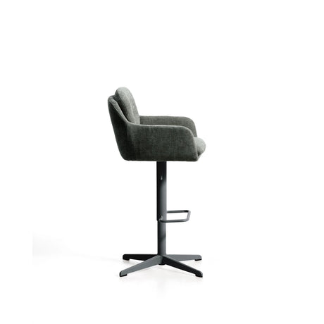 Drehhocker Lexa mit grüner Chenille und Stahlbeinen mit grünem Finish von Kave Home – Bild 4