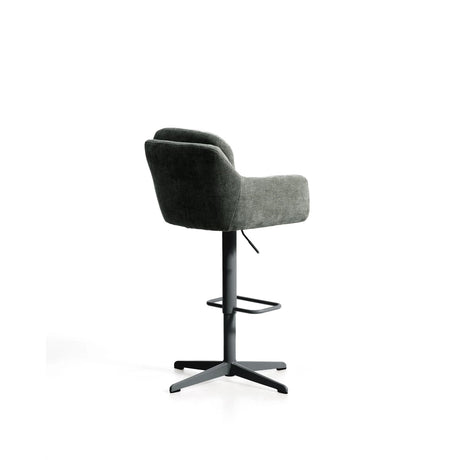 Drehhocker Lexa mit grüner Chenille und Stahlbeinen mit grünem Finish von Kave Home – Bild 5