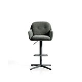 Drehhocker Lexa mit grüner Chenille und Stahlbeinen mit grünem Finish von Kave Home – Bild 6