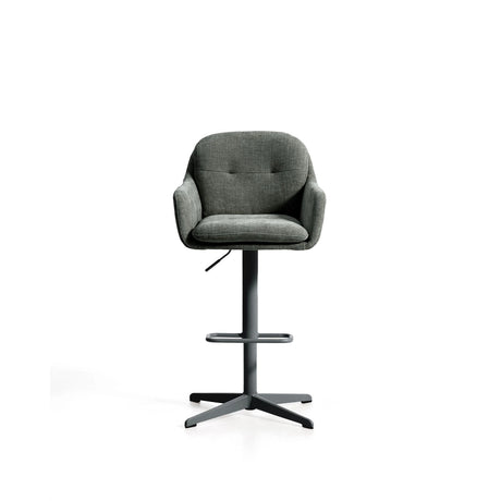 Drehhocker Lexa mit grüner Chenille und Stahlbeinen mit grünem Finish von Kave Home – Bild 6