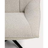 Drehsessel Dirala mit beiger Chenille und schwarz lackiertem Stahl, FSC 100 % von Kave Home – Bild 11