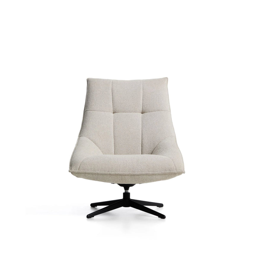 Drehsessel Dirala mit beiger Chenille und schwarz lackiertem Stahl, FSC 100 % von Kave Home – Bild 7