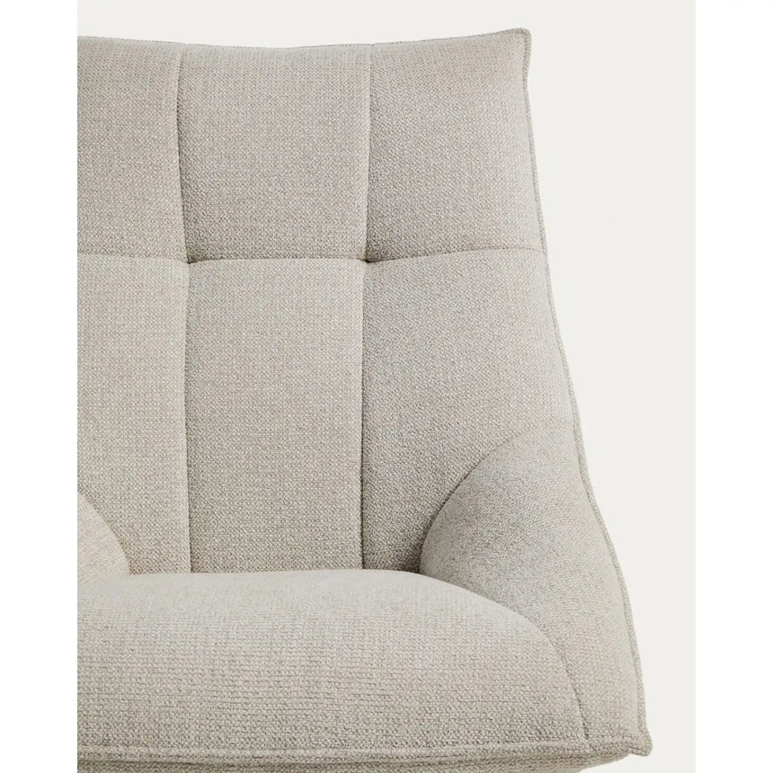 Drehsessel Dirala mit beiger Chenille und schwarz lackiertem Stahl, FSC 100 % von Kave Home – Bild 8