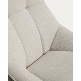 Drehsessel Dirala mit beiger Chenille und schwarz lackiertem Stahl, FSC 100 % von Kave Home – Bild 9