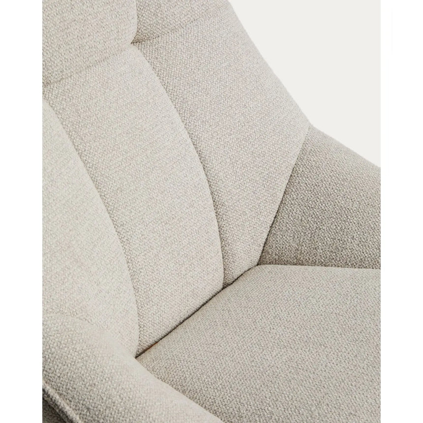 Drehsessel Dirala mit beiger Chenille und schwarz lackiertem Stahl, FSC 100 % von Kave Home – Bild 9