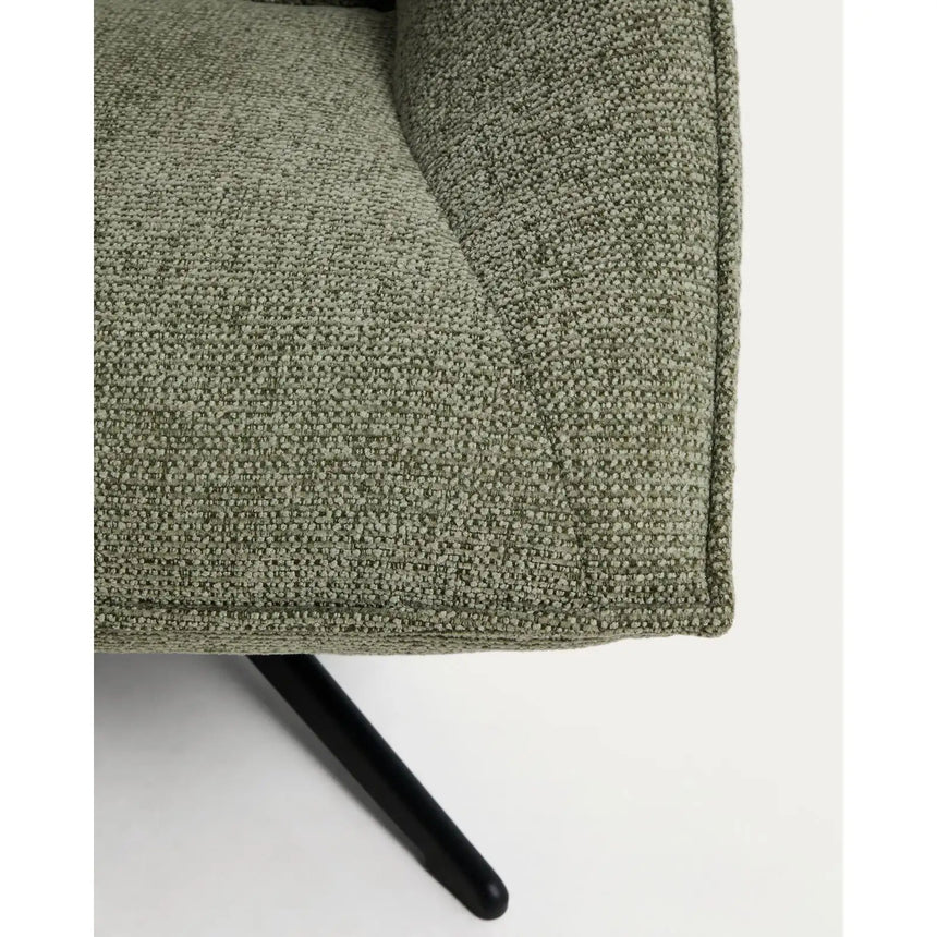 Drehsessel Dirala mit grüner oder beiger Chenille und schwarz lackiertem Stahl, FSC 100 % von Kave Home – Bild 11