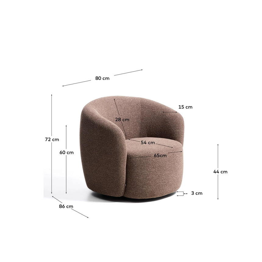 Drehsessel Odenia mit Micro-Bouclé in verschiedenen Farben von Kave Home – Bild 3