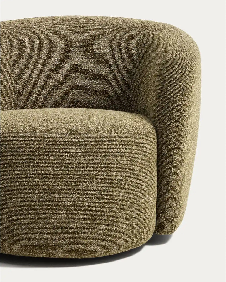 Drehsessel Odenia mit olivgrünem Micro-Bouclé von Kave Home – Bild 9