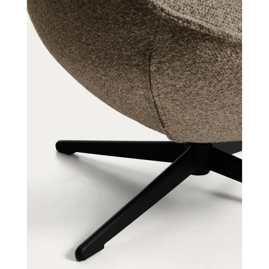 Drehsessel Sorile mit Chenille und schwarz lackiertem Stahl, FSC 100 % von Kave Home – Bild 9
