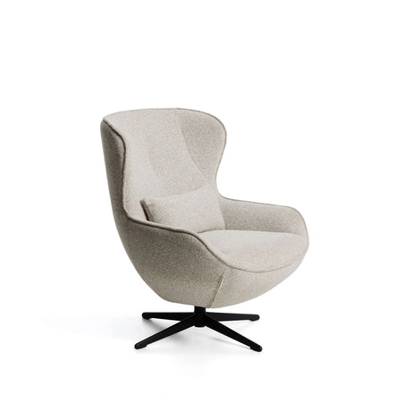 Drehsessel Sorile mit beiger Chenille und schwarz lackiertem Stahl, FSC 100 % von Kave Home – Bild 1