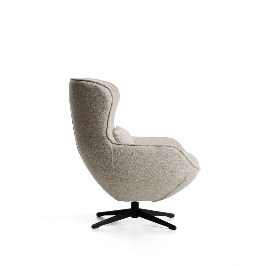 Drehsessel Sorile mit beiger Chenille und schwarz lackiertem Stahl, FSC 100 % von Kave Home – Bild 3