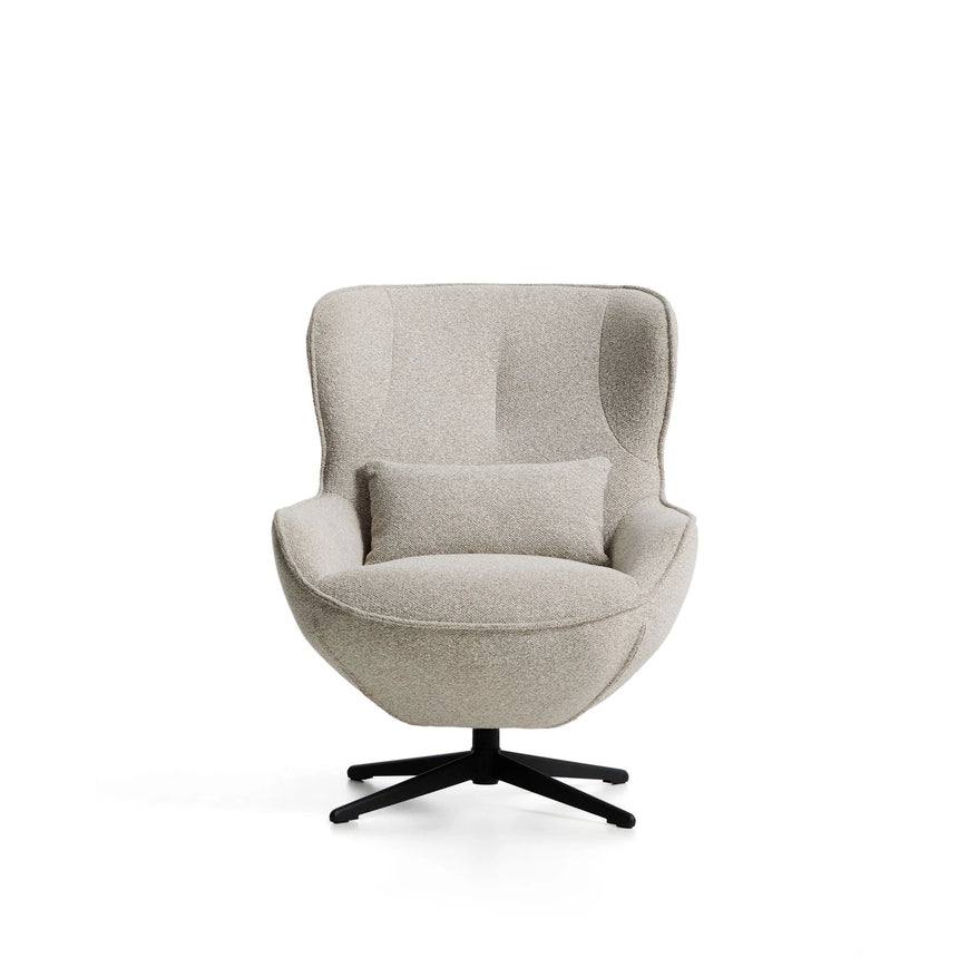 Drehsessel Sorile mit beiger Chenille und schwarz lackiertem Stahl, FSC 100 % von Kave Home – Bild 5