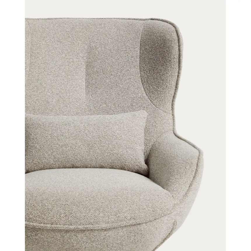 Drehsessel Sorile mit beiger Chenille und schwarz lackiertem Stahl, FSC 100 % von Kave Home – Bild 6