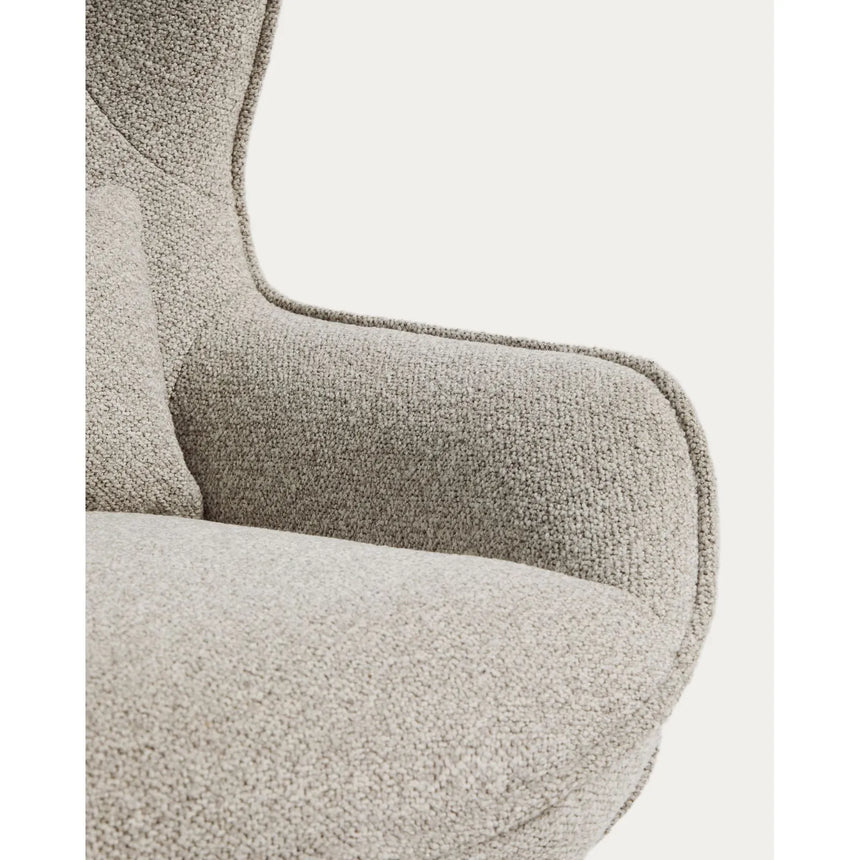Drehsessel Sorile mit beiger Chenille und schwarz lackiertem Stahl, FSC 100 % von Kave Home – Bild 9
