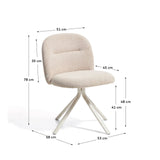 Drehstuhl Arino mit beiger Chenille und beigen Metallbeinen  von Kave Home – Bild 4