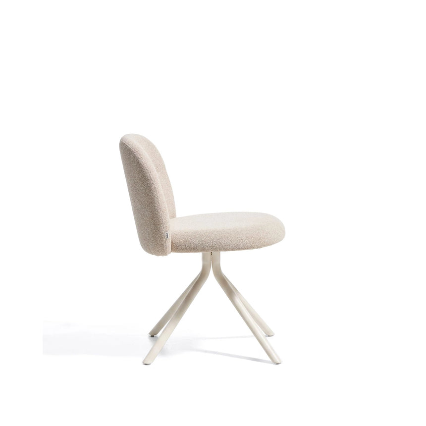Drehstuhl Arino mit beiger Chenille und beigen Metallbeinen  von Kave Home – Bild 5