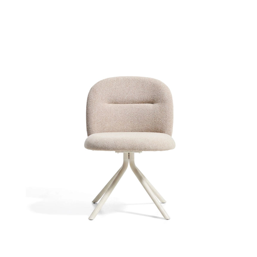 Drehstuhl Arino mit beiger Chenille und beigen Metallbeinen  von Kave Home – Bild 7