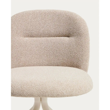 Drehstuhl Arino mit beiger Chenille und beigen Metallbeinen  von Kave Home – Bild 9