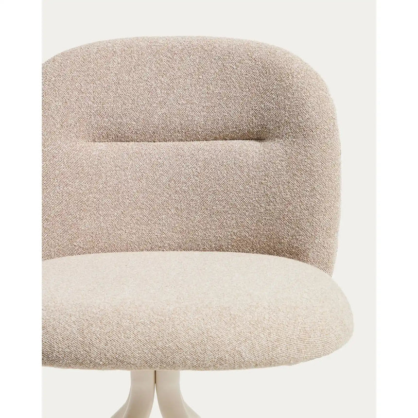 Drehstuhl Arino mit beiger Chenille und beigen Metallbeinen  von Kave Home – Bild 9