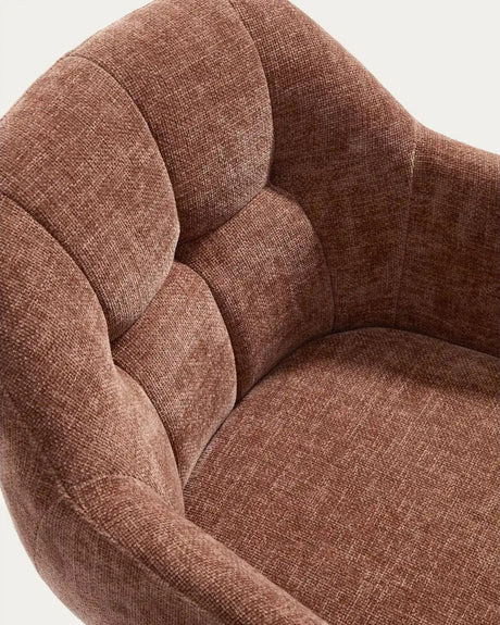 Drehstuhl Dorina aus Chenille und mit Stahlbeinen von Kave Home – Bild 8