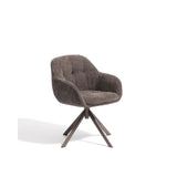 Drehstuhl Dorina aus brauner Chenille und Stahlbeinen mit braunem Finish von Kave Home – Bild 1