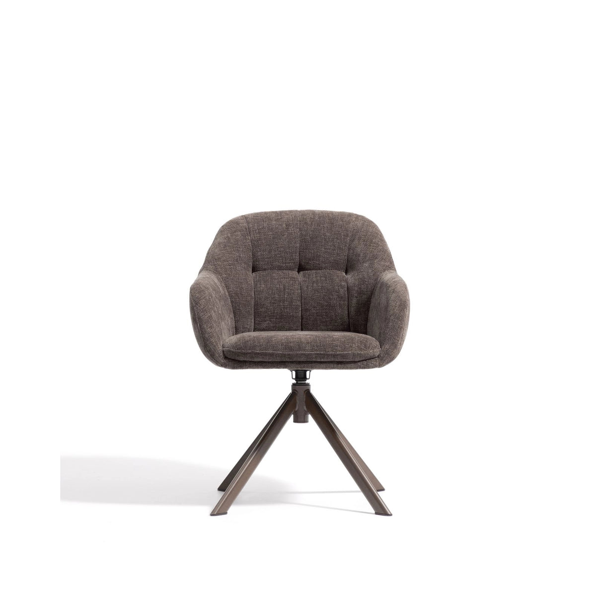 Drehstuhl Dorina aus brauner Chenille und Stahlbeinen mit braunem Finish von Kave Home – Bild 5