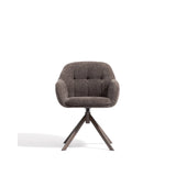 Drehstuhl Dorina aus brauner Chenille und Stahlbeinen mit braunem Finish von Kave Home – Bild 5