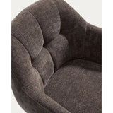 Drehstuhl Dorina aus brauner Chenille und Stahlbeinen mit braunem Finish von Kave Home – Bild 8