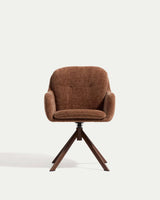 Drehstuhl Lexa aus Chenille und mit Stahlbeinen, verschiedene Finishes von Kave Home – Bild 2