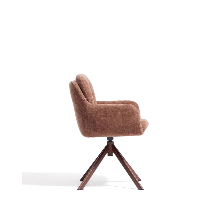 Drehstuhl Lexa aus Chenille und mit Stahlbeinen, verschiedene Finishes von Kave Home – Bild 3