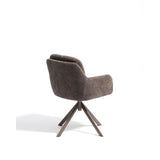Drehstuhl Lexa aus brauner Chenille und Stahlbeinen mit braunem Finish von Kave Home – Bild 4
