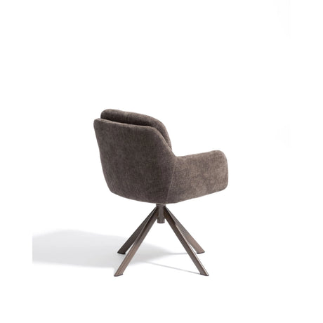 Drehstuhl Lexa aus brauner Chenille und Stahlbeinen mit braunem Finish von Kave Home – Bild 4