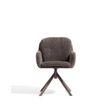 Drehstuhl Lexa aus brauner Chenille und Stahlbeinen mit braunem Finish von Kave Home – Bild 5
