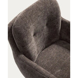 Drehstuhl Lexa aus brauner Chenille und Stahlbeinen mit braunem Finish von Kave Home – Bild 8