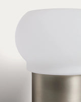 ED-Tischleuchte Leruna aus satiniertem Glas und Metall mit galvanisierter Oberfläche Ø 20 cm von Kave Home – Bild 6