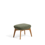 Fußablage Adiran mit dicker Chenille in dunklem Beige und Beinen aus massivem Eichenholz mit natürlichem Finish von Kave Home – Bild 1