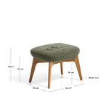 Fußablage Adiran mit dicker Chenille in dunklem Beige und Beinen aus massivem Eichenholz mit natürlichem Finish von Kave Home – Bild 4
